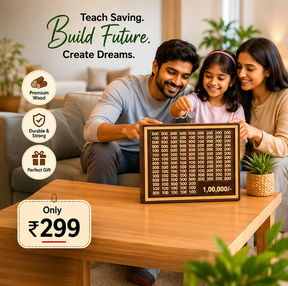 Vintage Wooden Money Bank with Lock, Secure Coin and Cash Saving Box for Kids and Adults, Classic Piggy