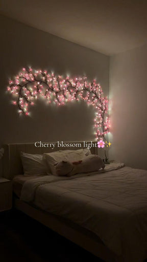 LED Cherry Blossom Branch Lights for Wall, Lighting Modes&Timer, Flexible DIY Indoor Decoration for Home