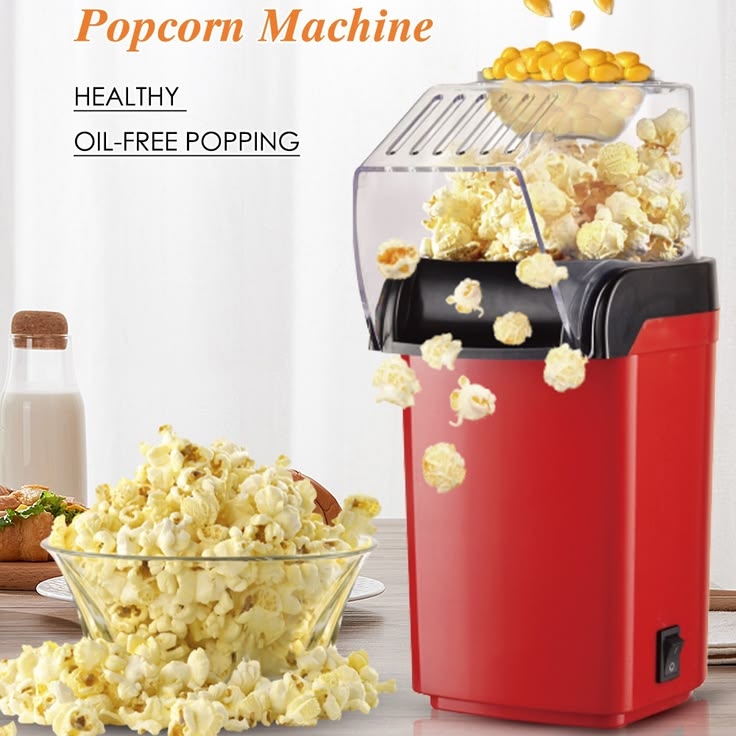Popcorn Maker – Electric Popper Machine for Healthy, Fast Snacks, Easy to Use, Ideal for Home, Kids, Parties & Movie Nights- Multi-Colour