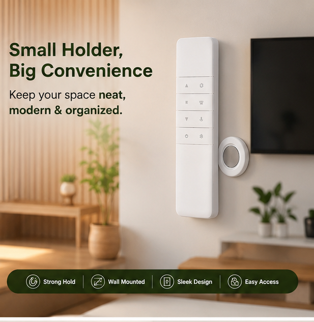 4 PCS Magnetic Remote Control Holder Wall Mount Self-Adhesive,Strong Magnet Hole-Free Remote Holder,Remote Control Organizers Storage,Wall Mount TV Remote Organizer for Home, Office, Hotel