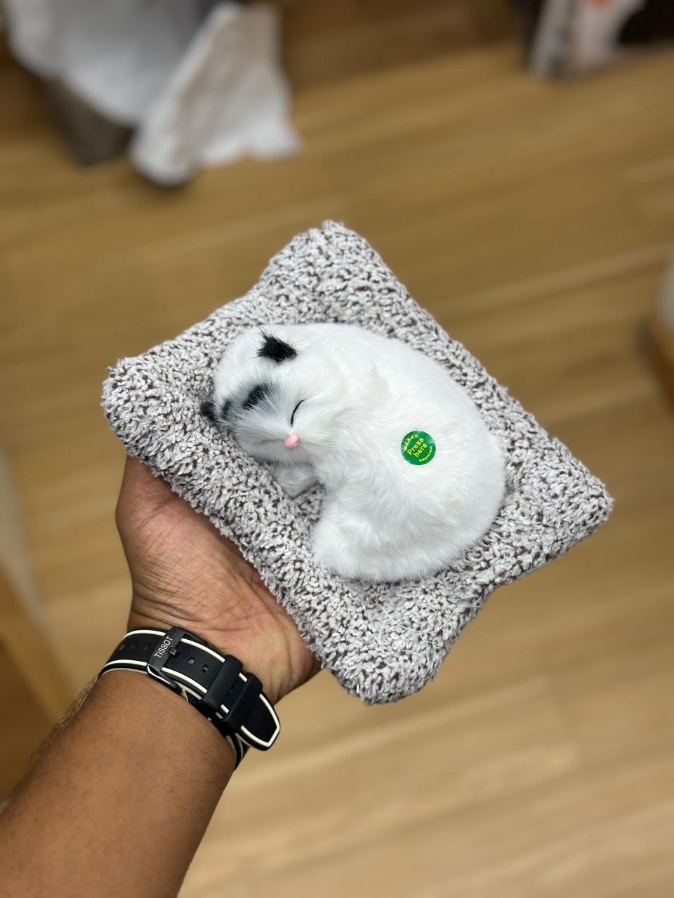 Sleeping Cat Plush Toy with Cushion