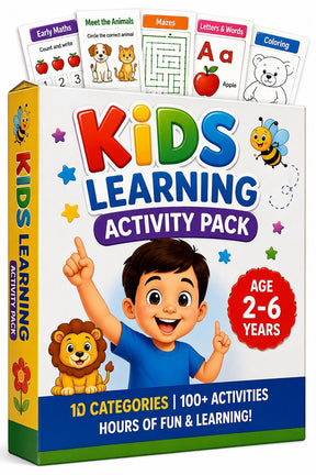10-in-1 Kids Learning Activity Pack | 100+ Printable Activities for Ages 2–6 🎁 80% OFF — SAVE ₹400!